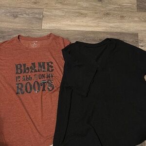 Graphic Tee and Black Top Set